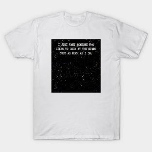 Love Quote on Star and Universe Pattern T-Shirt